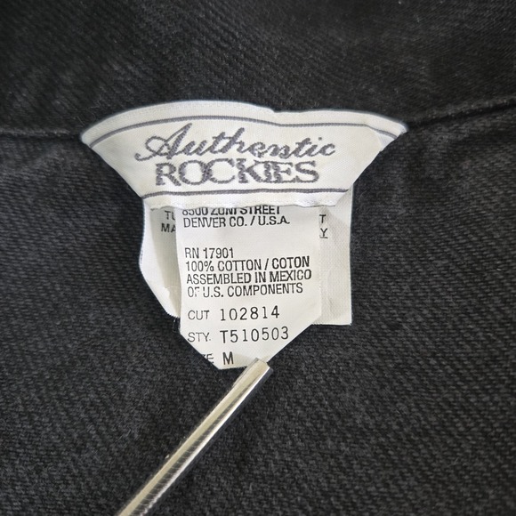 Vtg 90s Rockies Denim Vest Womens Medium Made in USA Western Cowgirl Jeanswear - Picture 2 of 6